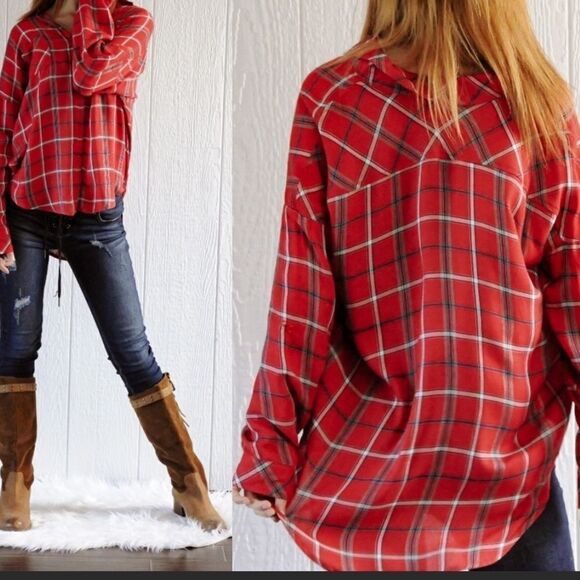 ‎Button Down Plaid Top - Picture 8 of 16